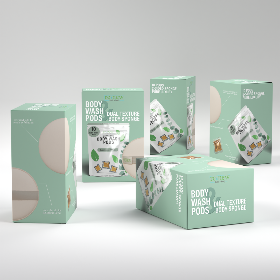 Body Wash Pod + Dual-Sided Sponge Starter Kit