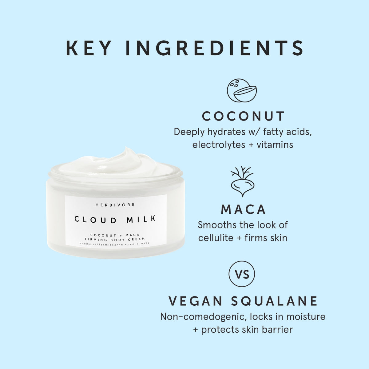 CLOUD MILK Coconut + Maca Firming Body Cream
